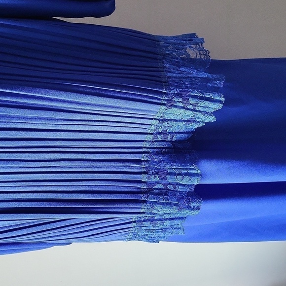 Vintage Encore Royal Blue Swing Dress Bow tie 🎀 ,lacey detailing attached - Picture 3 of 16